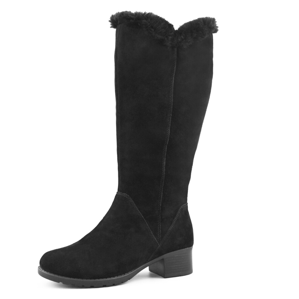 Comfy Moda Women s Tall Winter Boots Suede Leather Fur Lined 