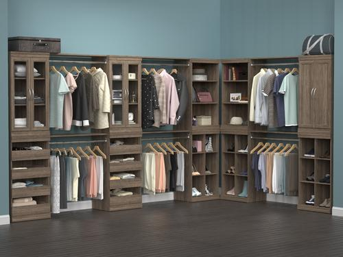 Designer s Image 94 1 2 W X 80 1 2 H X 151 7 8 D Walk In Wooden Closet 