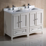 Fresca 48 W X 20 D Antique White Oxford Vanity And Vanity Top With