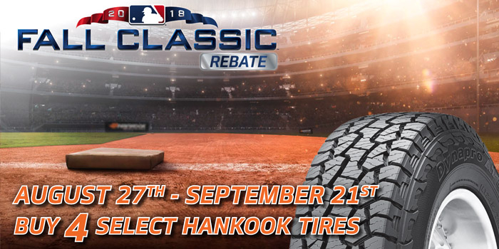 Hankook Tire Fall Classic Rebate Offers Discounts On Array Of Popular Tires