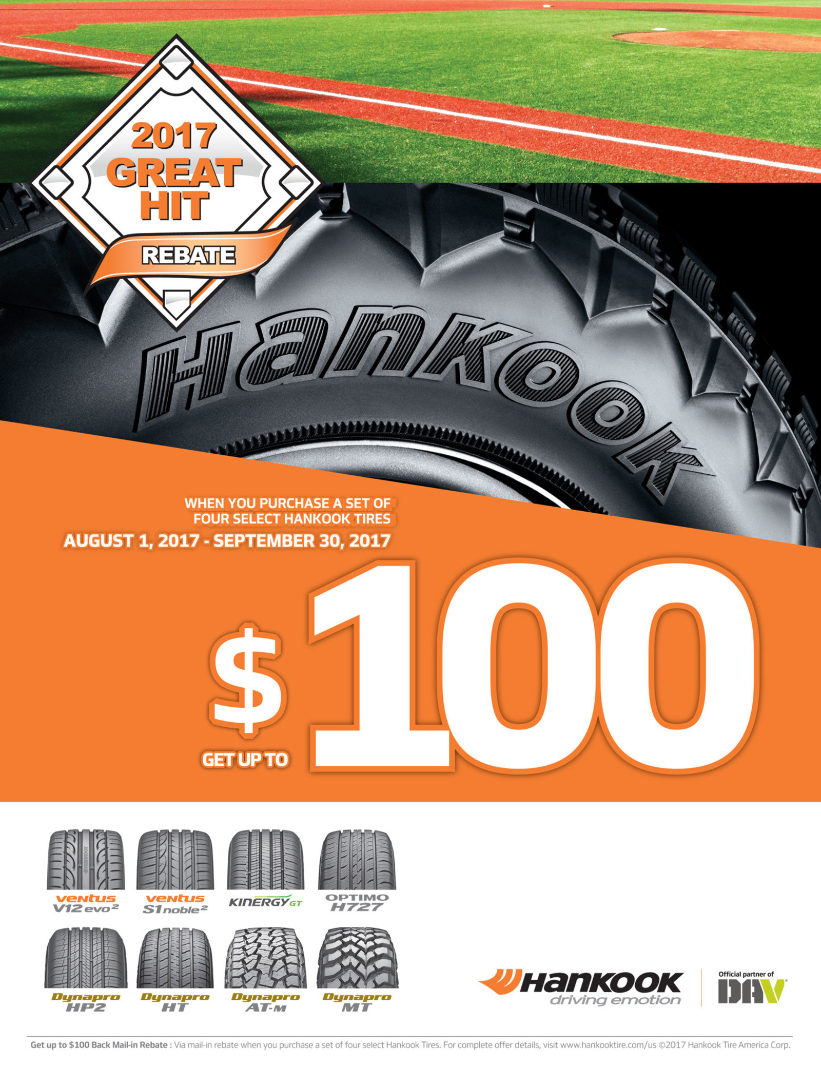 Hankook Tire Unveils 2017 Great Hit Rebate Promotion