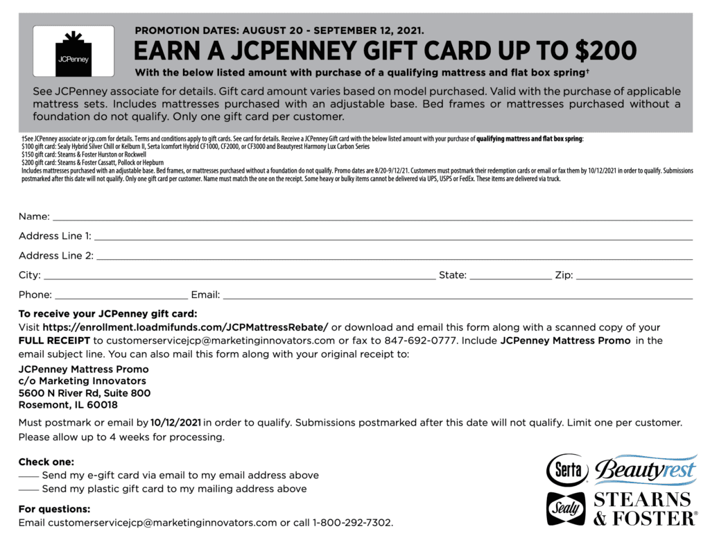 How To Enjoy JCPenney Rebate Form Printable Rebate Form