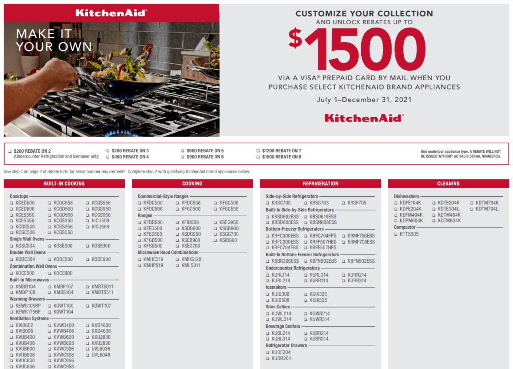 Kitchenaid Rebate Form 2022 Business Printable Rebate Form