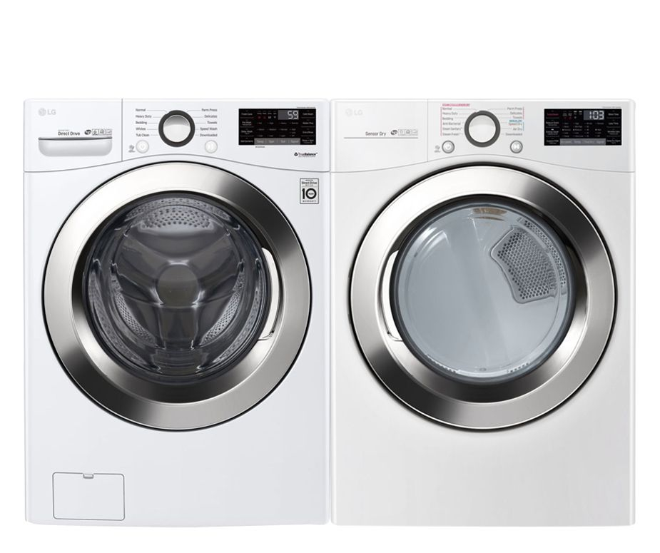 LG Electronics Smart Stackable Washer And Electric Dryer Set In White 