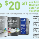 Lowe s 5 Or 20 Rebate Offer On Valspar Olympic Interior Paint