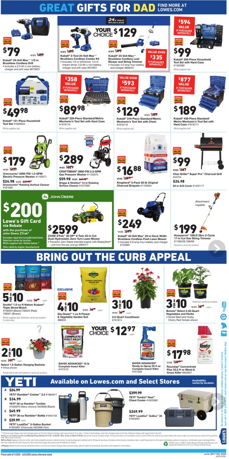 Lowe s Weekly Ad June 11 June 24 2020 Celebrate Father s Day 