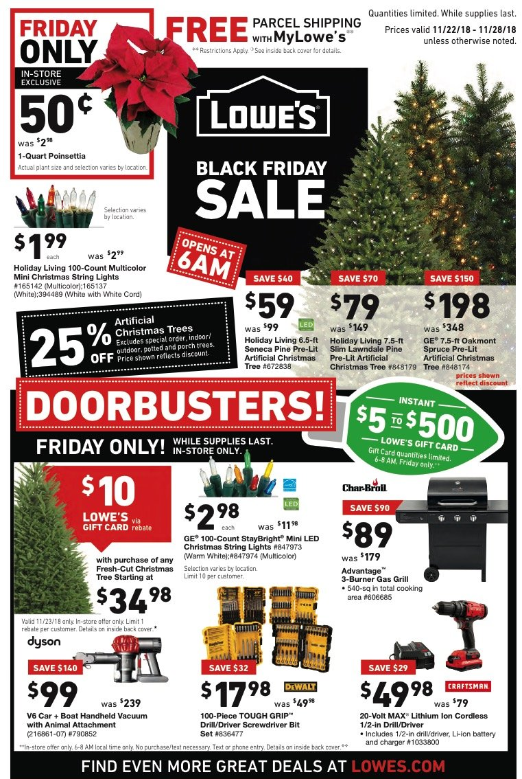 Lowes Black Friday Deals For 2018 Artificial Christmas Trees As Low