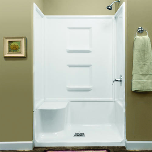 Lyons Linear 48 W X 34 D X 78 H White Seated Shower With Center Drain 