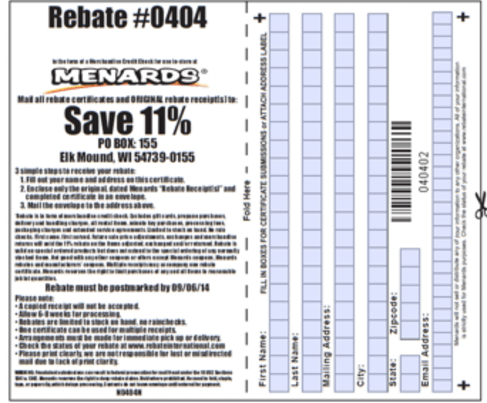 Menard 11 Rebate 2022 11Rebate