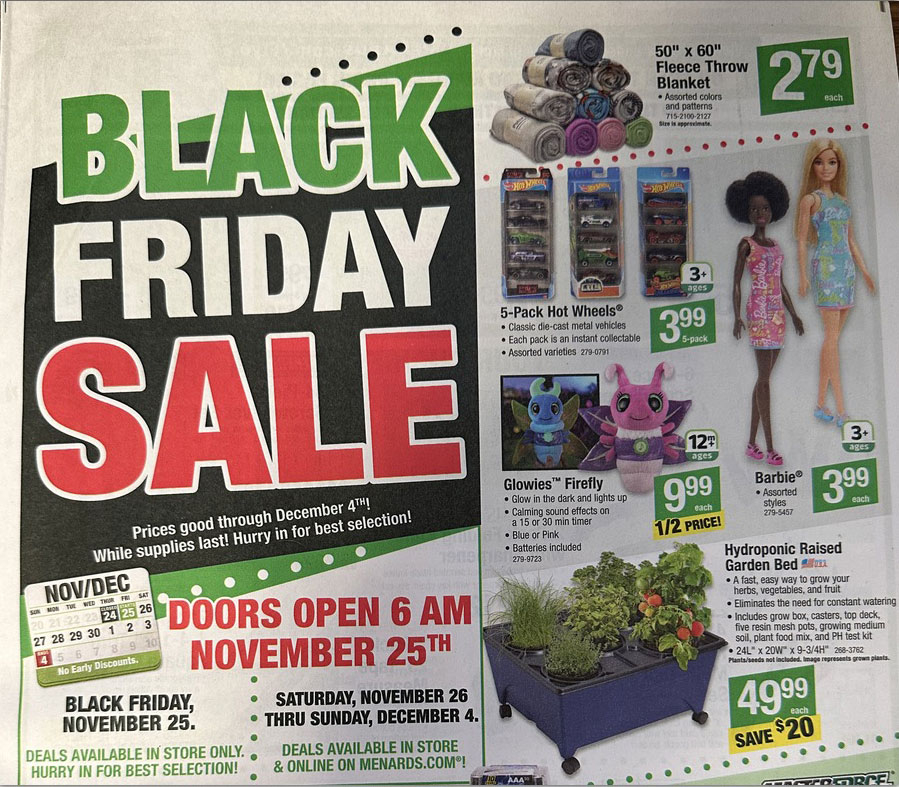 Menards Black Friday Ad For 2022