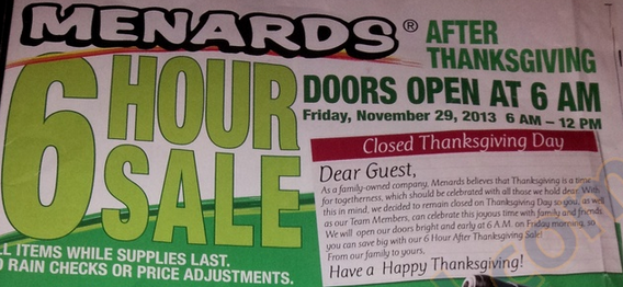 Menards Black Friday Deals And Ad 2013 