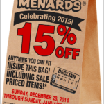 Menards Coupons 15 Off What Fits In The Bag At Menards Menards