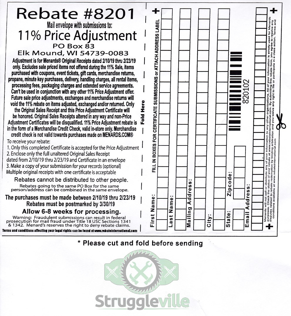 Menards Rebate Adjustment Form March 2021 Printable Crossword Puzzles