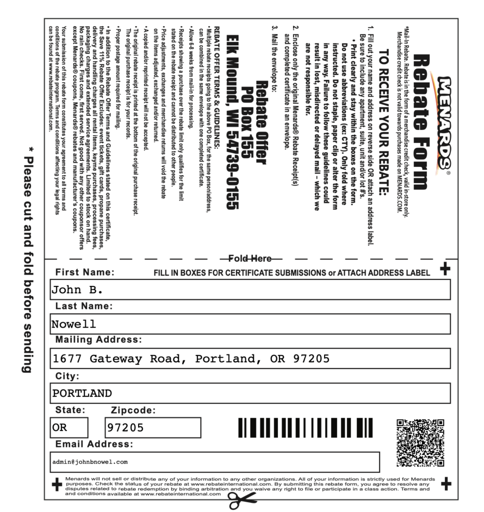 Menards Rebate Form How To Redeem Your Rebate MenardsRebate Form