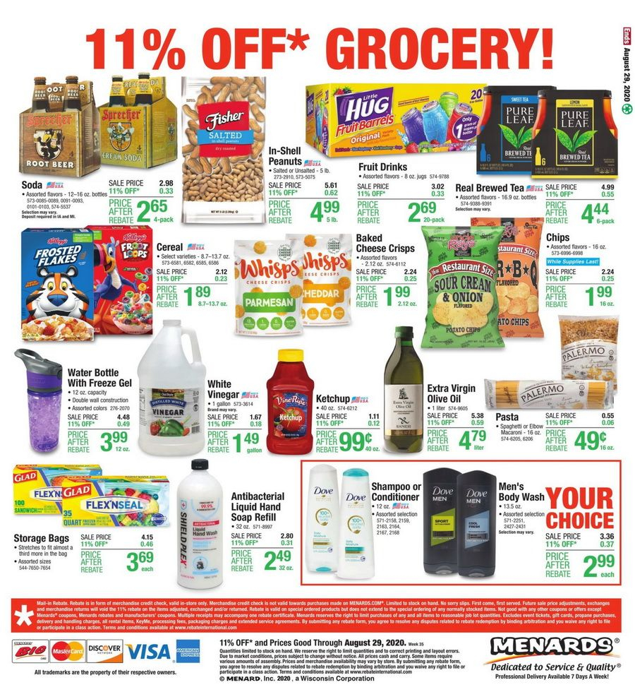 Menards Weekly Ad Aug 23 Aug 29 2020