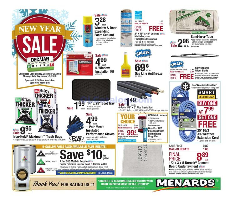 Menards Weekly Ad December 30 2018 January 5 2019 View The Latest 