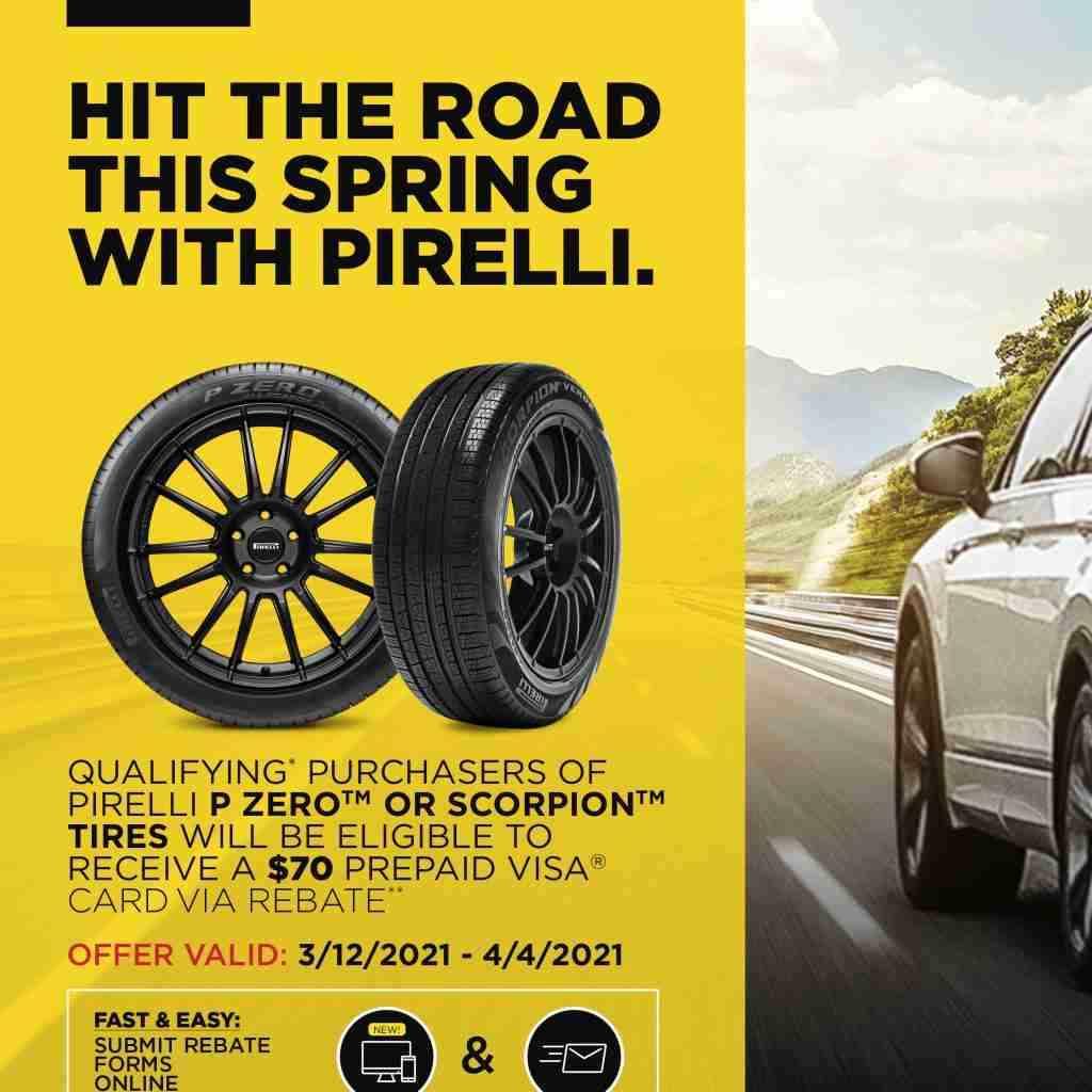 Pirelli Tire Rebate Buy 4 Tires At KCC Get 70 Back