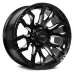 RTX PATTON Wheels Gloss Black With Milled Spokes Rims