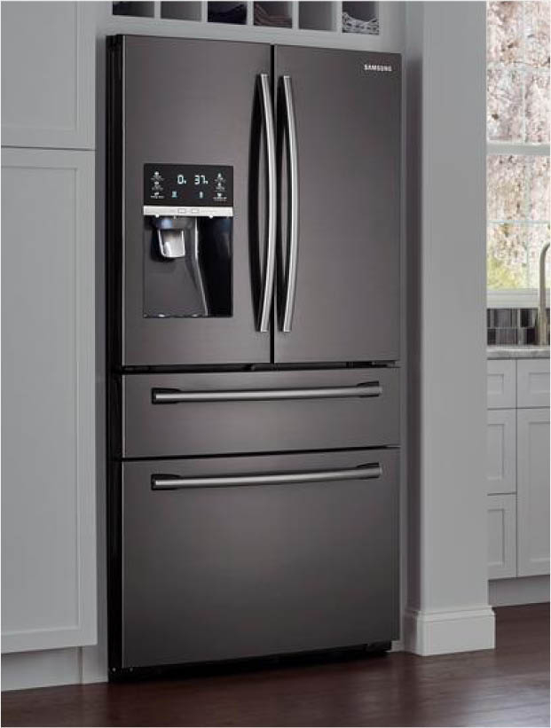 Samsung 33 In W 24 73 Cu Ft French Door Refrigerator In Black 