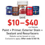 Save 10 To 40 Via Rebate On Paint And Primer Exterior Stain And