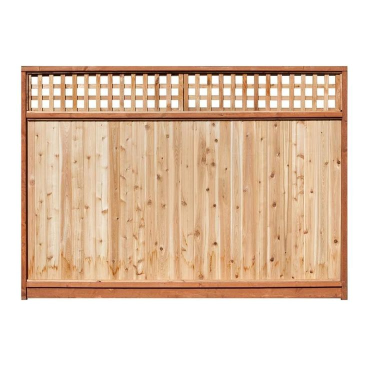 Severe Weather 6 ft H X 8 ft W Western Red Cedar Lattice Top Fence 