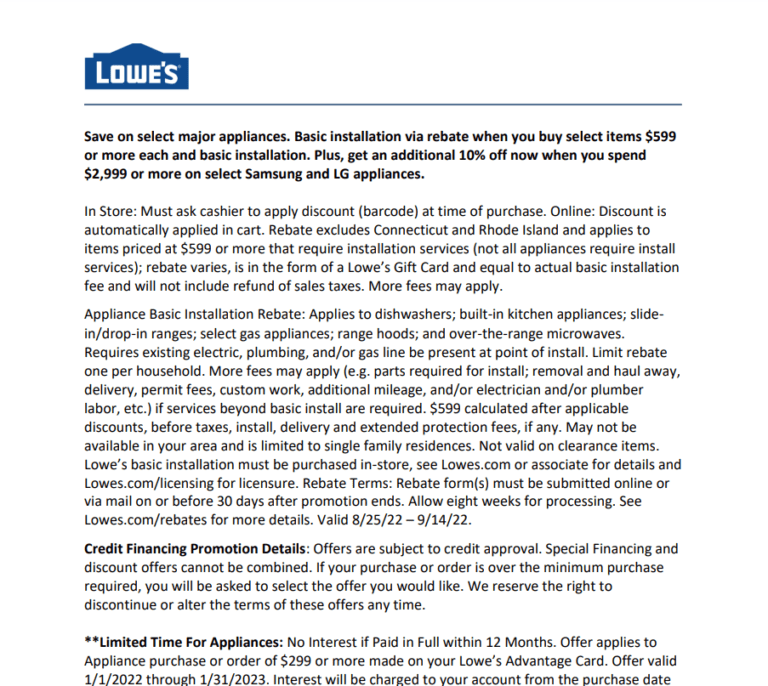 This Is An Attachment Of Lowes Rebate Form 2023 Printable Rebate Form 