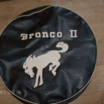 VINTAGE FORD BRONCO II SPARE WHEEL TIRE COVER BLACK VINYL BUCKING HORSE