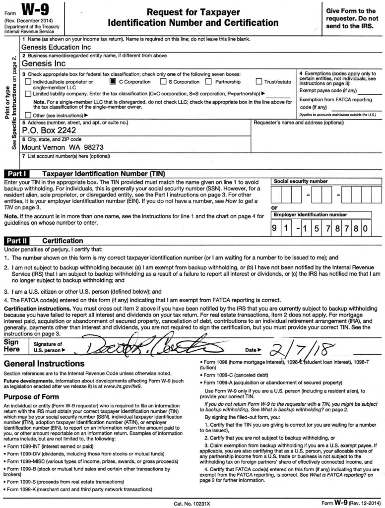 W 9 Form 2021 Pdf Free W9 Tax Form 2022