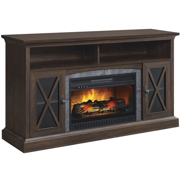 Whalen Shelby 60 Cappuccino Electric Fireplace Entertainment Center 