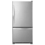 Whirlpool 22 Cu Ft Bottom Freezer Refrigerator In Stainless Steel